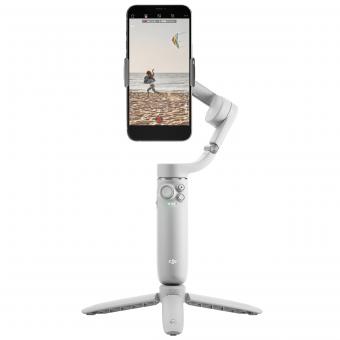 DJI OM 5 Smartphone-Gimbal-Stabilisator, 3-Achsen-Handy-Gimbal, eingebaute Verlängerungsstange, tragbar zusammenklappbar, Android- und iPhone-Gimbal mit ShotGuides, Vlogging-Stabilisator, YouTube-TikTok-Video, grau