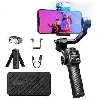 Zestaw Hohem iSteady M6 Stabilizator gimbala dla smartfona 3-osiowy telefon Gimbal z czujnikiem śledzenia AI Magnetyczne światło wypełniające