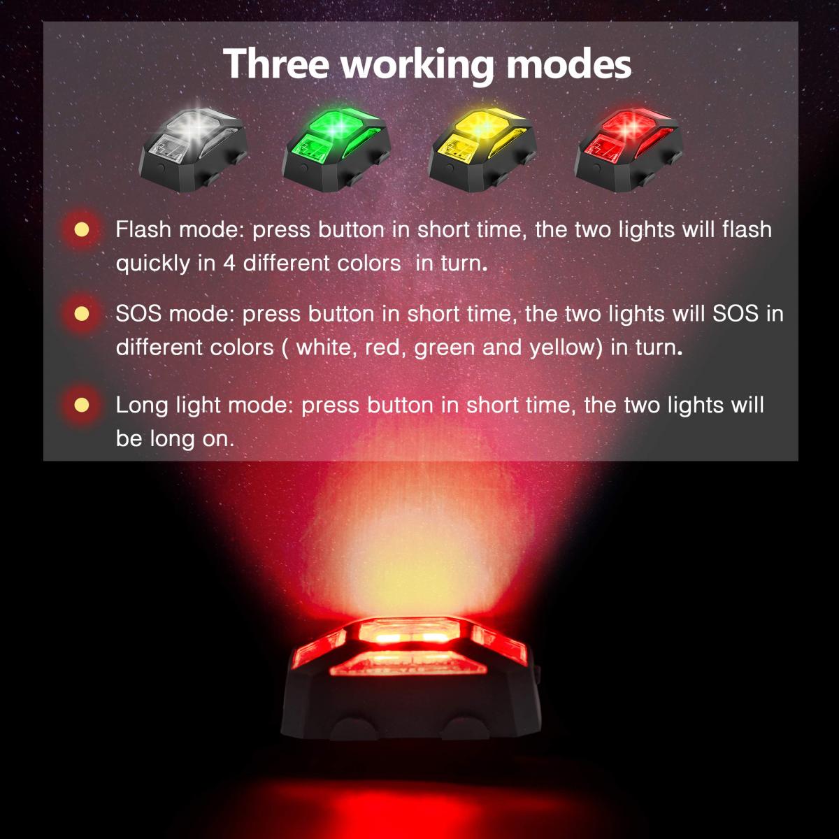 Stroboskop Blinklicht 3 Farben Antikollisionswarnung Nachtlicht Zubehör für  Drohne