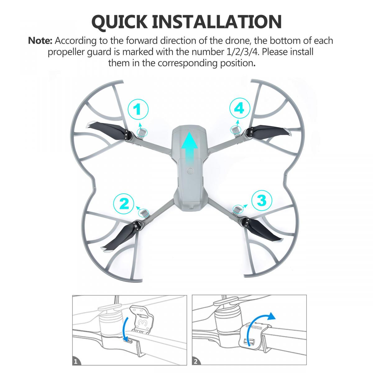 Mavic Air 2S potkurin suojus, pikavapautettava irrotettava potkurisuoja DJI Air 2S:lle / Mavic Air 2 lisävarusteille