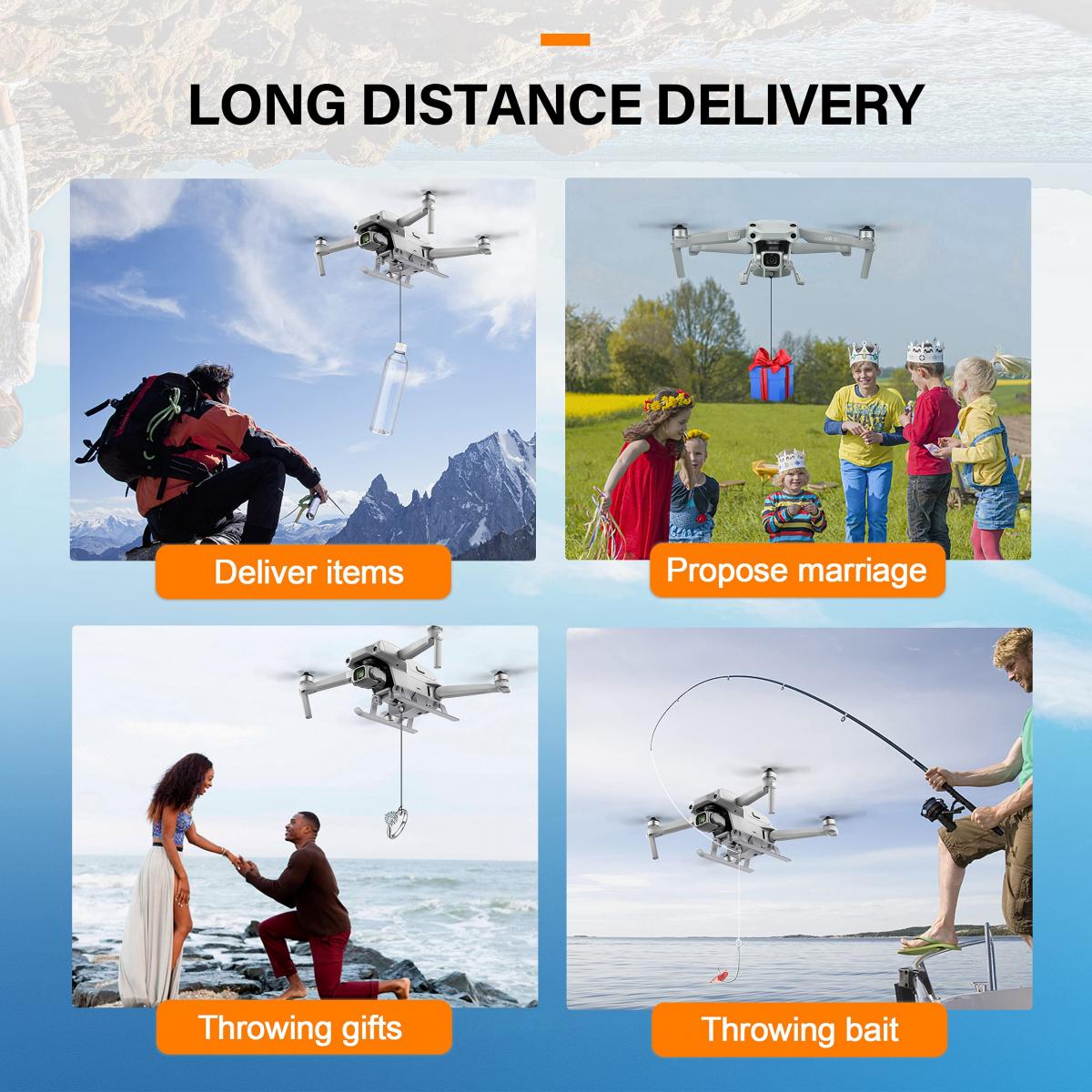  Airdrop Device for DJI Mavic 3 Payload Delivery Transport  Device Wedding Drone Fishing Bait Search & Rescue Compatible with Mavic 3  Drone : Sports & Outdoors