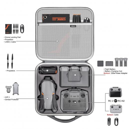 Étui de téléphone DJI air 3, valise de voyage portable pour DJI