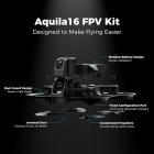 BETAFPV Aquila16 Kit de Dron FPV con LiteRadio 2 SE Transmisor para Simulador, Gafas VR03 con Función de Grabación DVR, 3 Modos de Vuelo, Compatible con 1S RTF Kit para Principiantes de FPV para Volar en Interiores y Exteriores ELRS V3