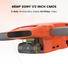 Mini Drone med Kamera 4K, Oppgradert bildemodul, 3-akset gimbal, 9KM HD-overføring, 4K/60fps 48MP kamera, AI-nattsyn, automatisk retur, visuell sporing, 64 min flytid