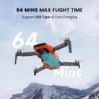 Mini Drone med Kamera 4K, Oppgradert bildemodul, 3-akset gimbal, 9KM HD-overføring, 4K/60fps 48MP kamera, AI-nattsyn, automatisk retur, visuell sporing, 64 min flytid
