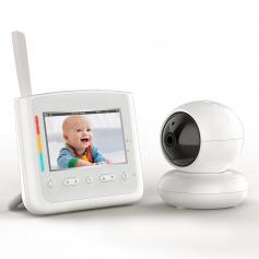 Monitor de bebê de 4,3 polegadas com bateria 18650 substituível com luzes coloridas de conforto, canção de ninar de suporte, VOX, função Gimbal, padrão europeu