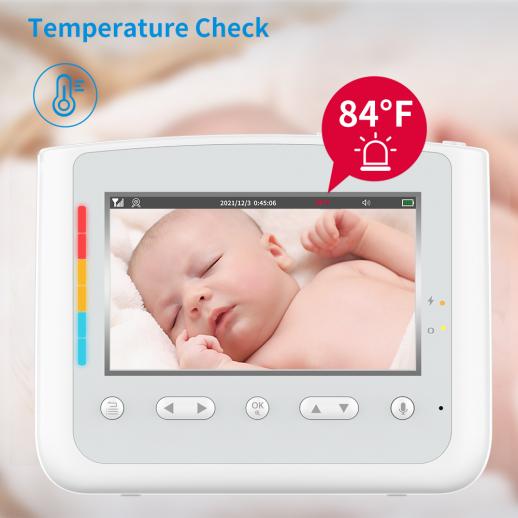BOIFUN Video Baby Monitor with Camera No WiFi ECO VOX Mode Night Vision  Battery Two-way Audio 8 Lullabies Feeding Reminder Smart Temperature 2-inch  Screen Baby/Elder/Pet Wireless Portable VB610