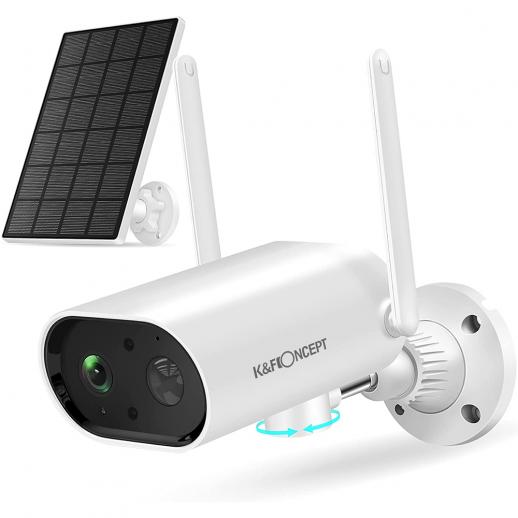 Solar Security Camera Outdoor WiFi IP Camera Wireless 1080P HD con Visione Notturna a Colori & Audio IP66 Impermeabile a Batteria