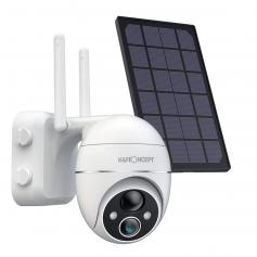 Caméra Surveillance Extérieure Solaire sans Fil 1080P Caméra de Sécurité WiFi Angle de Vue à 360° Audio Bidirectionnel Batterie Rechargeable 15000mAh