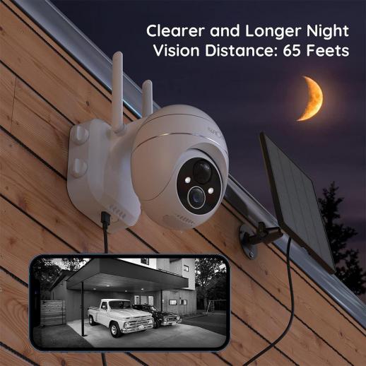 Caméra de Sécurité Extérieure sans Fil à Énergie Solaire 1080P avec Alerte  Audio et Lumineuse, Vision Nocturne Couleur et Batterie Intégrée 15000mAh -  K&F Concept