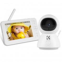 Monitor de bebê com tela colorida 1080P HD de 5" polegadas