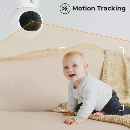Moniteur bébé HD 1080p avec détection de son et de mouvement, caméra de  sécurité intérieure avec suivi de mouvement, surveillance de la température  et