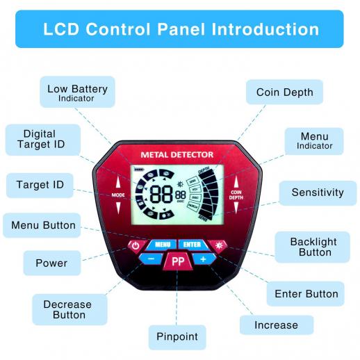 Détecteur de métaux pour adultes, professionnel haute précision ip68  étanche avec écran LCD, 5 modes, détecteur de métaux avec disque de  détection de 9,4 pouces - K&F Concept