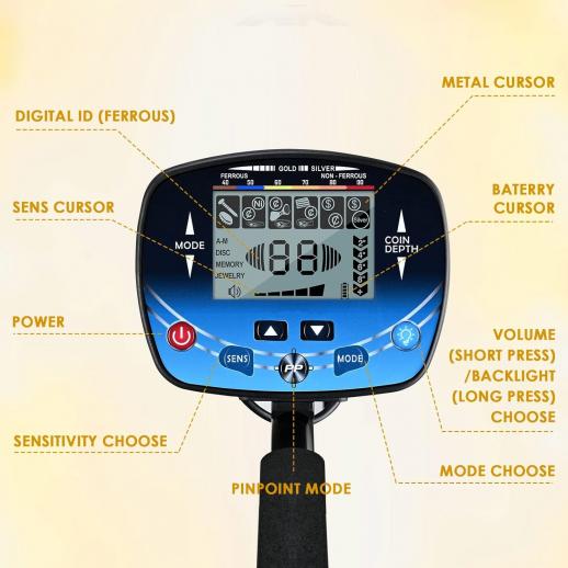 Metal Detector for Adults Professional - Updated Professional Gold