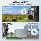 4G Cellular Sikkerhetskamera med 6MP, Dobbel Linse, Solcelledrevet, 360° Live View, Farge Nattsyn Kentfaith