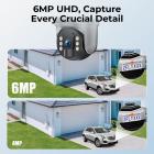 Telecamera di sicurezza WiFi con 6MP, doppio obiettivo, alimentazione solare, visualizzazione live 360°, visione notturna a colori Kentfaith