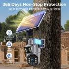 Telecamera di sicurezza WiFi con 6MP, doppio obiettivo, alimentazione solare, visualizzazione live 360°, visione notturna a colori Kentfaith