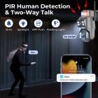 Telecamera di sicurezza WiFi con 6MP, doppio obiettivo, alimentazione solare, visualizzazione live 360°, visione notturna a colori Kentfaith