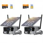 4G-sikkerhetskamera med 4K-klarhet, 180° panoramautsikt med dobbelt linse, solcelledrevet, 360° livevisning, farge nattsyn, 2 pakker, Kentfaith