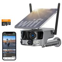 WiFi Telecamera di Sicurezza con Nitidezza 4K, Vista Panoramica 180° con Doppia Lente, Alimentazione Solare, Vista Live 360°, Visione Notturna a Colori Kentfaith WiFi Telecamera di Sicurezza con Nitidezza 4K, Vista Panoramica 180° con Doppia Lente, Alimentazione Solare, Vista Live 360°, Visione Notturna a Colori Kentfaith