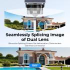 WiFi-beveiligingscamera met 4K helderheid, 180° panoramisch beeld met dubbele lens, zonne-energie, 360° live beeld, kleuren nachtzicht, 3 verpakkingen, Kentfaith