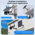 WiFi-beveiligingscamera met 4K helderheid, 180° panoramisch beeld met dubbele lens, zonne-energie, 360° live beeld, kleuren nachtzicht, 3 verpakkingen, Kentfaith