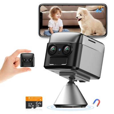 4G Cellular Sikkerhetskamera, 2K Dual Lens 6X Optisk Zoom, Magnetisk 360-Graders PIR Bevegelsesdeteksjon, 8m/26ft Infrarød Nattesyn, 90 Dagers Standby, 2-Vegs Lyd, Kentfaith