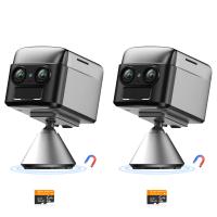 4G Cellular Security Camera, 2K Dual Lens 6X Optical Zoom, Magnetic 360-Degree PIR Motion Detection, 8m/26ft Infrared Night Vision, 90 Days Standby, 2-Way Audio, 2pcs, Kentfaith