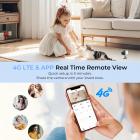 4G Cellular Sikkerhetskamera, 2K Dual Lens 6X Optisk Zoom, Magnetisk 360-Graders PIR Bevegelsesdeteksjon, 8m/26ft Infrarød Nattsyn, 90 Dagers Standby, 2-Vegs Lyd, 3 stk, Kentfaith