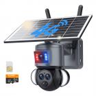 4G Mobil Sikkerhetskamera med 15X Hybrid Zoom, Trippel Linse, 6MP, Dobbel Visning, Solcelledrevet, 360° Live Visning, Farge Nattesyn, Kentfaith