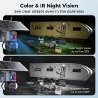 4G Cellular Sikkerhetskamera med 15X Hybrid Zoom, Triple Linse, 6MP, Dobbel Visning, Solcelledrevet, 360° Live View, Farge Nattsyn, 2-Kamera Pakke, Kentfaith