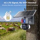 4G Mobil Sikkerhetskamera med 15X Hybrid Zoom, Trippel Linse, 6MP, Dobbel Visning, Solcelledrevet, 360° Live View, Farge Nattsyn, 3-Kamera Pakke, Kentfaith