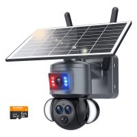 WiFi Security Camera with 15X Hybrid Zoom, Triple Lens, 6MP, Dual Views, Solar Powered, 360° Live View, Color Night Vision, Kentfaith