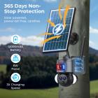 WiFi-sikkerhetskamera med 15X hybrid zoom, trippellinse, 6MP, doble visninger, solcelledrevet, 360° livevisning, farge nattsyn, Kentfaith