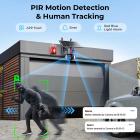 WiFi-sikkerhetskamera med 15X hybrid zoom, trippellinse, 6MP, doble visninger, solcelledrevet, 360° livevisning, farge nattsyn, 2-kamerapakke, Kentfaith