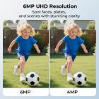 WiFi-sikkerhetskamera med 15X hybrid zoom, trippellinser, 6MP, doble visninger, solcelledrevet, 360° livevisning, farge nattsyn, 3-kamerapakke, Kentfaith