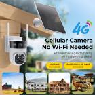 4G 3-linses solarsikkerhetskamera trådløst utendørs, 6MP Full HD-video, 360° panorering/vipp hjemmesikkerhetskamera med farge nattsyn, enkel å installere, PIR-alarm, Kentfaith