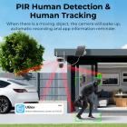 WiFi 3 Linse Solartrygghetskamera Trådløs Utendørs, 6MP Full HD Video, 360° Utsikt Pan/Tilt Hjemmesikkerhetskamera med Farge Nattsyn, Enkel å Installere, PIR Alarm, Kentfaith