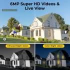 WiFi 3 Linse Sol Sikkerhetskamera Trådløs Utendørs, 6MP Full HD Video, 360° Utsikt Pan/Tilt Hjemmesikkerhetskamera med Farge Nattsyn, Enkel å Installere, PIR Alarm, 3 stk, Kentfaith