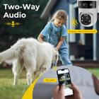 WiFi 3 Linse Sol Sikkerhetskamera Trådløs Utendørs, 6MP Full HD Video, 360° Utsikt Pan/Tilt Hjemmesikkerhetskamera med Farge Nattsyn, Enkel å Installere, PIR Alarm, 3 stk, Kentfaith