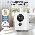 4G Cellular Security Camera, 2K Wireless and 360 Degrees Pan 45 Degrees Tilt App Remote Control, PIR Motion Detection, 8m/26ft Infrared Night Vision, 90 Days Standby, 2-Way Audio, Kentfaith