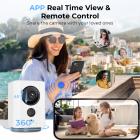 4G Cellular Security Camera, 2K Wireless and 360 Degrees Pan 45 Degrees Tilt App Remote Control, PIR Motion Detection, 8m/26ft Infrared Night Vision, 90 Days Standby, 2-Way Audio, Kentfaith