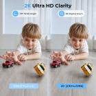 4G Cellular Security Camera, 2K Wireless and 360 Degrees Pan 45 Degrees Tilt App Remote Control, PIR Motion Detection, 8m/26ft Infrared Night Vision, 90 Days Standby, 2-Way Audio, Kentfaith