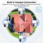 Zewnętrzna kamera bezpieczeństwa solarna, system kamer z 500GB lokalnej pamięci, brak miesięcznych opłat, WiFi 2.4/5.8G & hotspot offline, nocne widzenie w kolorze, widok 360 stopni, obrót i pochylenie, detekcja ludzi PIR, Kentfaith