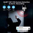 Zewnętrzna kamera bezpieczeństwa solarna, system kamer z 500GB lokalnej pamięci, brak miesięcznych opłat, WiFi 2.4/5.8G & hotspot offline, nocne widzenie w kolorze, widok 360 stopni, obrót i pochylenie, detekcja ludzi PIR, Kentfaith