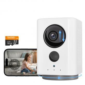 2K Wireless Security Camera Indoor Camera, Baby Monitor Pet Camera 360° Pan 45° Tilt & 100% Wireless for Home Security with Wi-Fi, Motion Detection Alerts & 2-Way Talk, IR Night Vision, Kentfaith