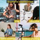 KIT-06LM Комплект для видеоблога для YouTube, с заполняющим светом, микрофоном и штативом, держателем для мобильного телефона, совместим с iPhone / смартфоном / камерой