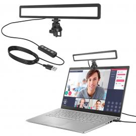 Zestaw OśWietlenia Wideo Led, 3 Kolory Przyciemniane, OśWietlenie Wideokonferencyjne Led 2500K-9000K USB Z Regulowaną Podstawą Statywu, Regulowane Klipy Do YOUTUBE, Transmisja NA żYwo, OśWietlenie, Spotkania, Gry, PrzesyłAnie Strumieniowe