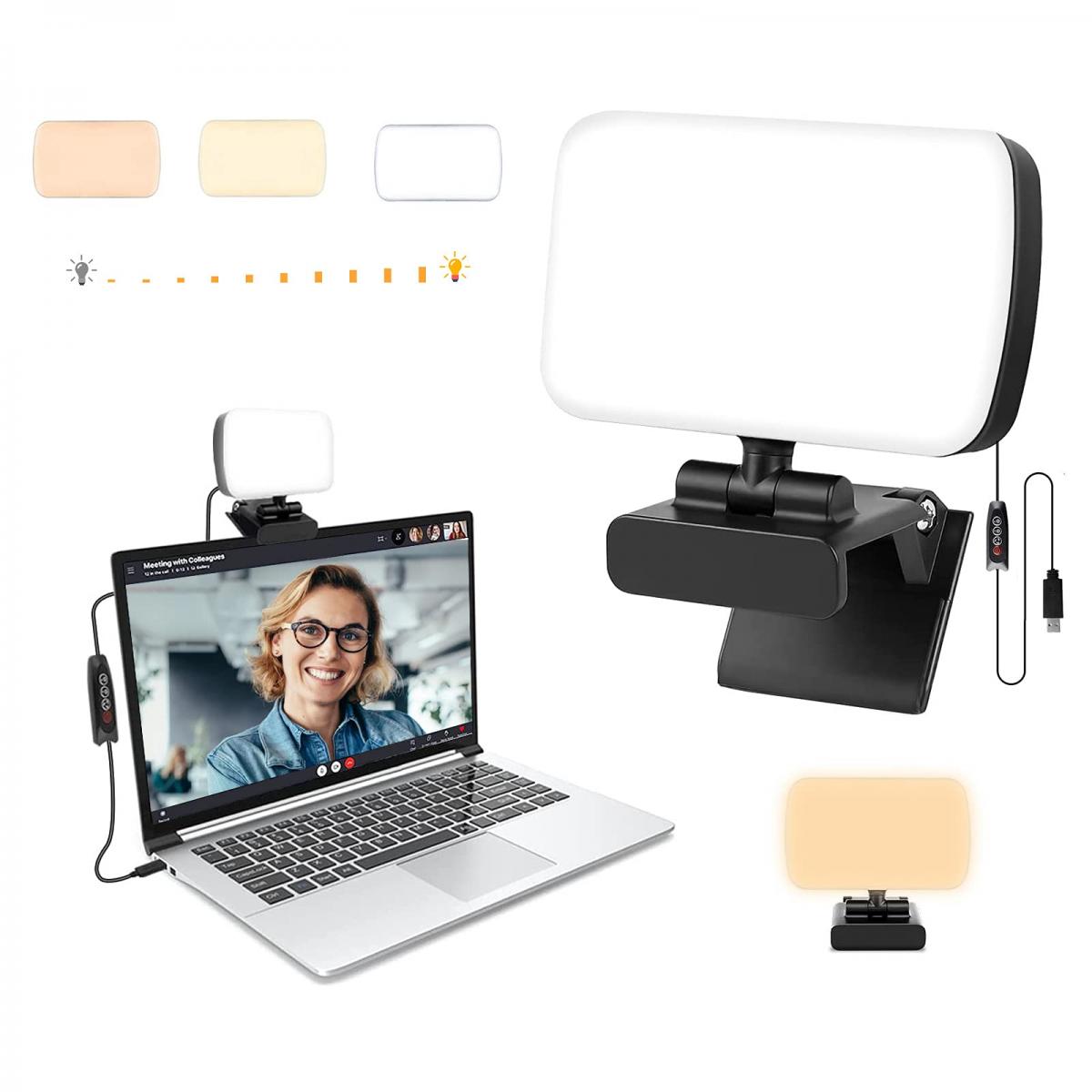 streaming en direct auto-diffusion webcam d'ordinateur portable pour vidéoconférence appels vidéo appels zoom Kit d'éclairage de vidéoconférence pour le travail à distance réunions 