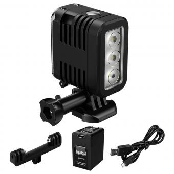 Underwater diving light, high power dimmable waterproof LED video fill light, suitable for Hero 8 7 6 5 5S 4 4S 3+/3/2 SJCAM/Xiaoyi action cameras etc.